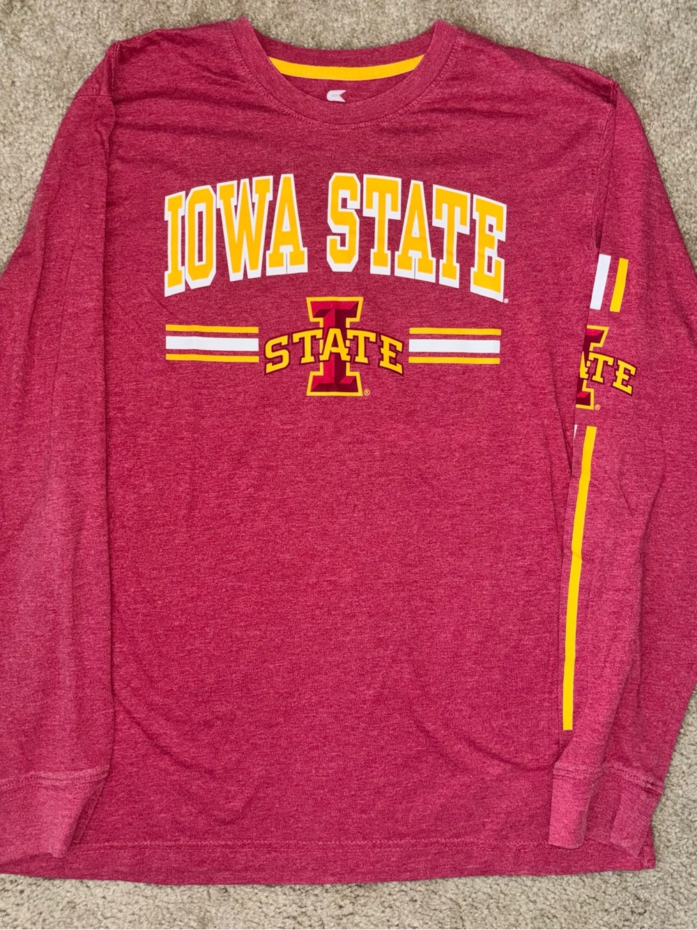 Colosseum Iowa State Crewneck Sweatshirt - Cardinal with Gold Accents